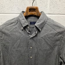 Proper Cloth Mens Cotton Flannel Long Sleeve Linen Button Up Shirt 16.5 Gray