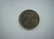 Belgium 1967 25 Centimes Belgium 25 Centimes (monogram  B  under crown) Coin