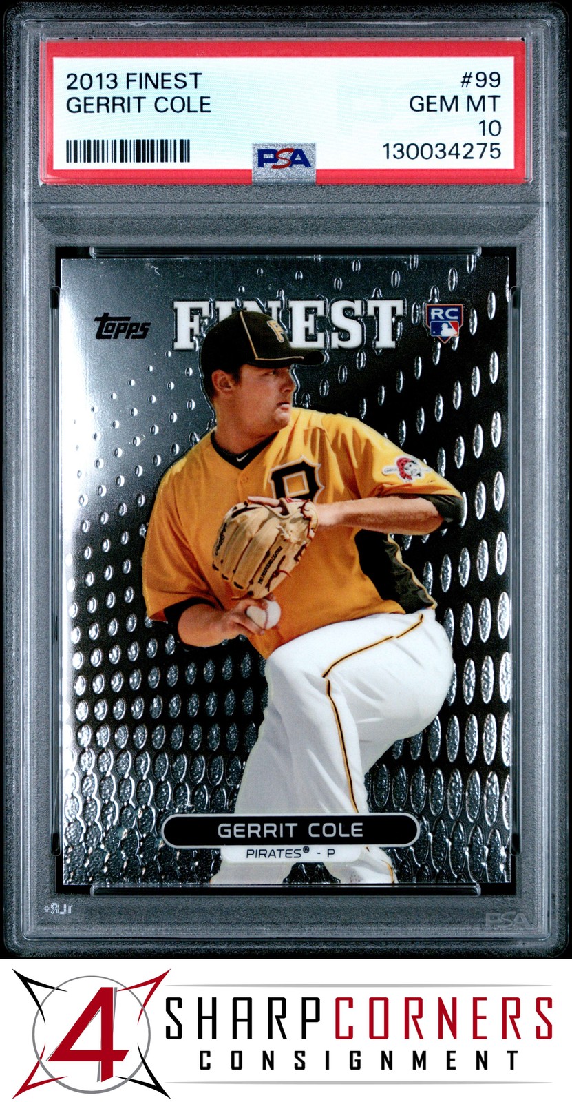 2013 FINEST #99 GERRIT COLE RC PIRATES PSA 10