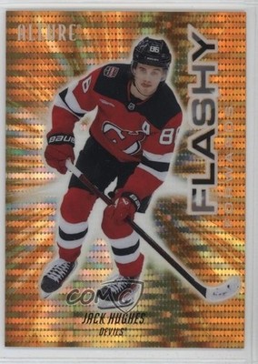 2025 Upper Deck Allure Flashy Forwards Orange Spectrum /299 Jack Hughes #15 0d95