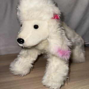 Animal Alley White Pink Poodle Dog Laying Plush Toys R Us Frosted Pink Tips