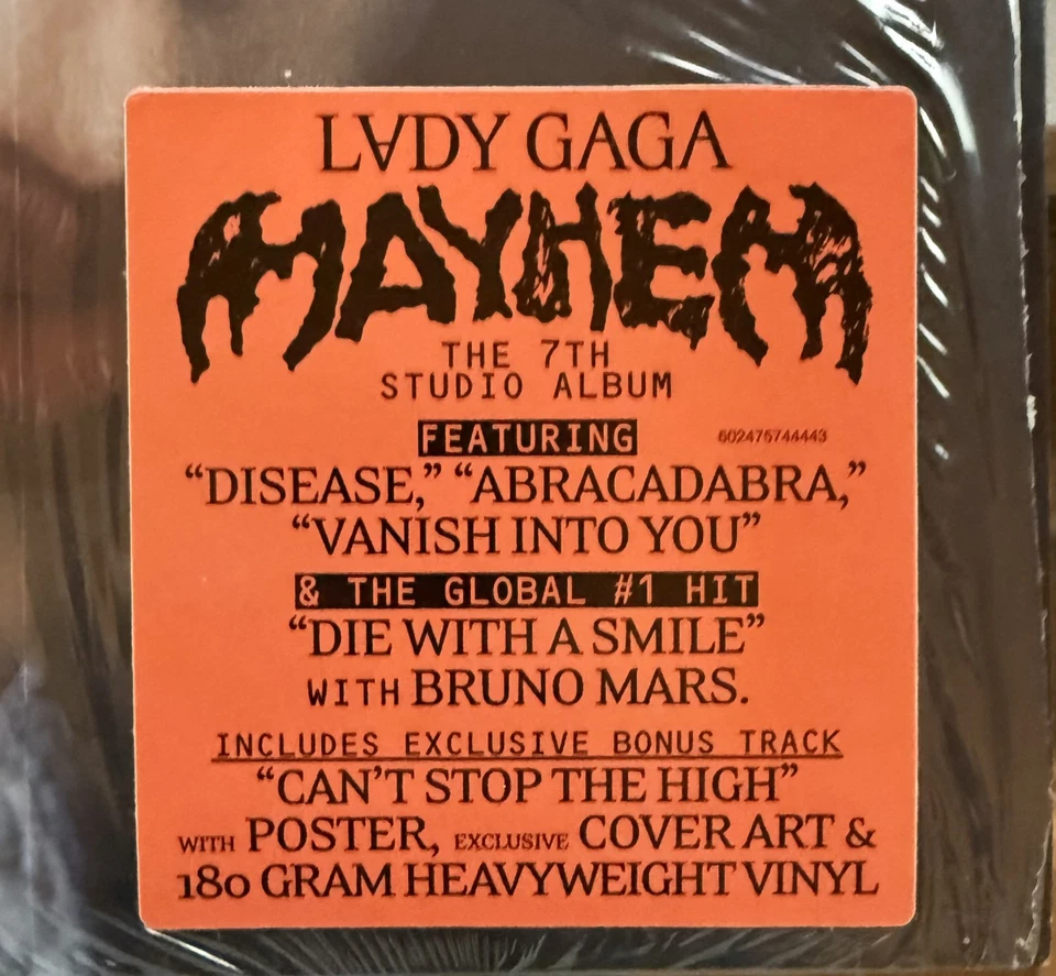 Signed - Lady Gaga - Mayhem - 2025 Alternate Art - 180g vinyl - New/NM + Poster - Image 2 of 4