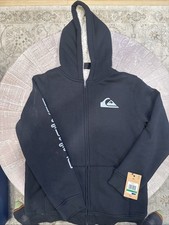 Y2K Quicksilver Sherpa Lined Full Zip Hoodie Hooded Sweatshirt Youth L