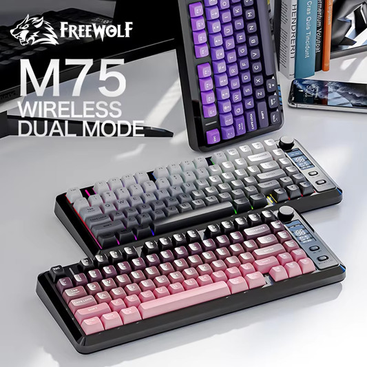 DT75 82-Key Wireless Mechanical Keyboard with OLED Screen RGB Backlit