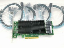 LSI 9400-16i HBA 12 Gbps PCIe 16 Port IT Mode JBOD w/4 SFF-8643 SATA Cable US