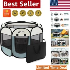 Durable Indoor/Outdoor Pet Playpen - Lightweight Kennel for Dogs  Cats, Grey