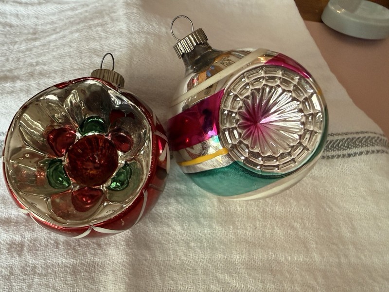 Vtg Shiny Brite Mercury Glass Indented Ornaments (issues)