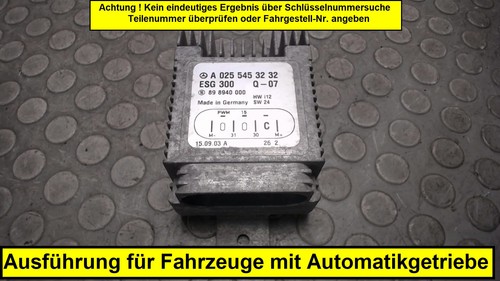 Steuergerät Elektrolüfter Mercedes-benz A 160 L 168 A0255453232 12 Monate