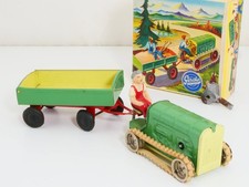 Gescha 710 Traktor Raupen-Schlepper Anhänger 50er Germany MIB! OVP 1704-12-34