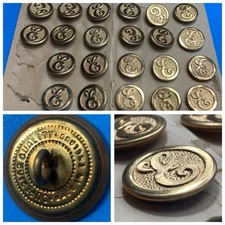 (22) Metal Brass Monogram Buttons Fancy Letter “E” 7/8” SUPERIOR QUALITY England
