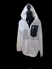 Patagonia White Hooded Full Zip Women's Windbreaker Jacket Size S