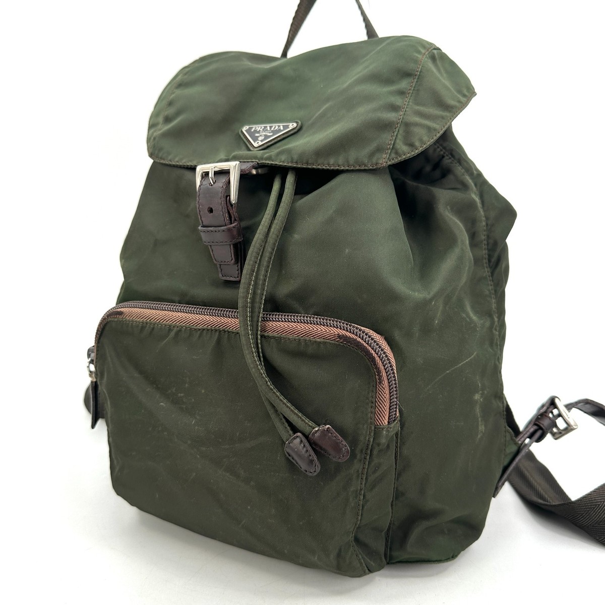PRADA  Nylon Backpack  Green  Authentic View 3