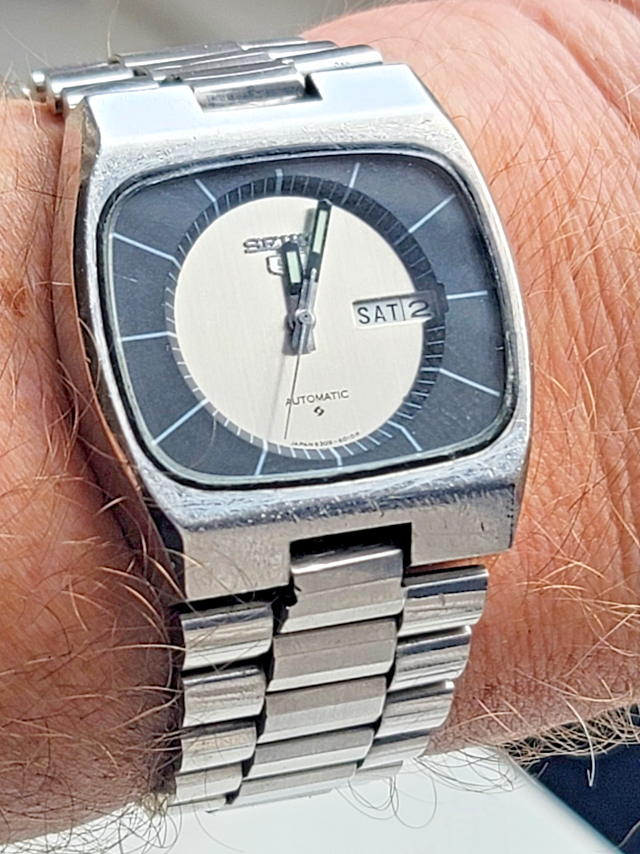 Vintage Seiko 5 Automatic 6309-6010 Tonneau Day Date Japan U Rare