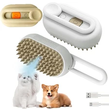 4 in 1 Pet Steam Brush for Shedding Cat & Dog Hair Remover Cleaner Massager USA