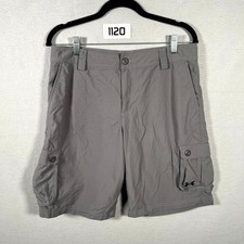 Under Armour Shorts Boys YXL Gray Ripstop Cargo Pockets Loose Fit Hiking Outdoor