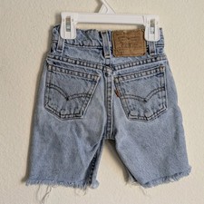Little Levi's 560 VTG 90s Kids Toddler Jean Shorts Cutoffs Sz Slim 4 Orange Tab