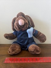 Vintage Ganz Bros Wrinkles The Puppy Dog Plush Hand Puppet w/Bone Stuffed Toy