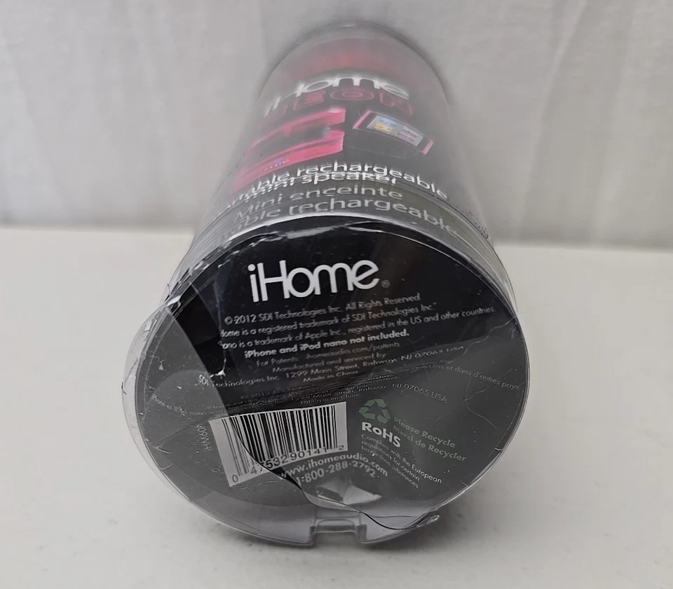 MINI ALTAVOZ RECARGABLE PORTÁTIL IHOME NEON, ROSA NEÓN ¡Nuevo! ¡Sellado! Foto 2 de 3