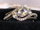 *AMAZINGLY BEAUTIFUL* Kay Jewelers Sterling Silver 3 Lab Created Sapphire Ring 7 — photo 3