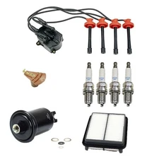 Tune Up Kit Filters Cap Rotor Spark Plugs & Wire Set For Toyota Camry 86-91 3SFE