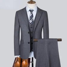 ( Jacket + Pants + Vest ) Wedding Suit Men Dress  Slims Business Suit 3pcs Set