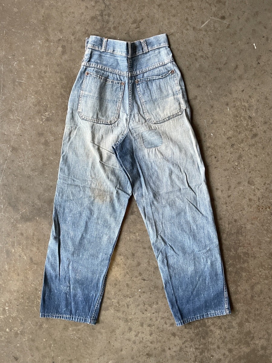 1940s Vintage Boy's Side Zip Selvedge Denim Jeans Juniors