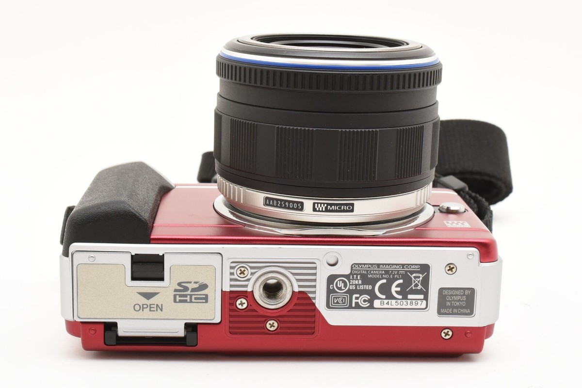 Olympus PEN E-PL1 Red w/14-42mm f3.5-5.6 Lens, VF-1, FL-300R