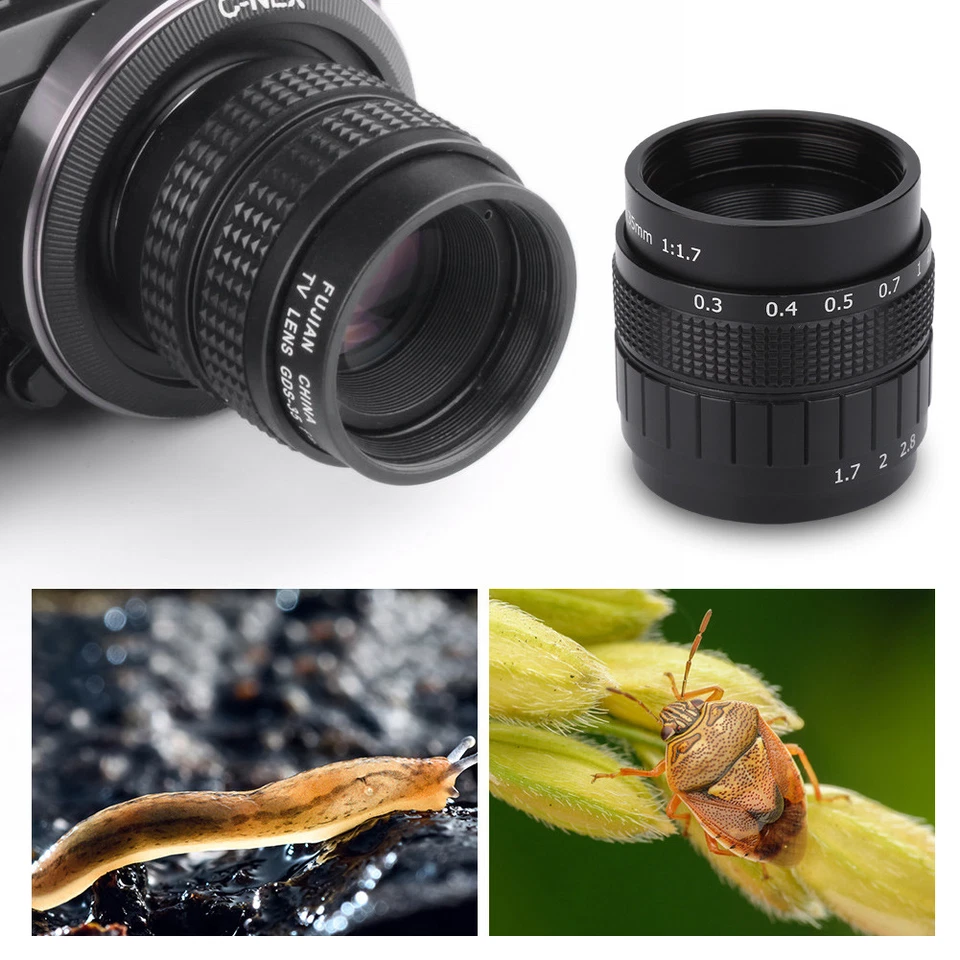 Fujian 35mm f/1.7 CCTV Fixed Lens for Canon Sony Olympus Pentax Camera - Image 3 of 4