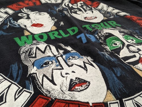 VTG KISS World Tour 79 Original Print 70s T-Shirt Single Stitch Sz M Runs Small - 第 3/6 張圖片