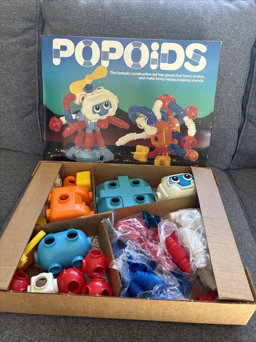 Vintage! NEU! Tomy Popoids Cosmic Crackbot Set 57 Teile Nr 5206 Orig Karton - Bild 2 von 15