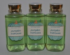 3 NEW BATH BODY WORKS PUMPKIN CUPCAKE SHOWER GEL BODY WASH ALOE 10OZ LARGE