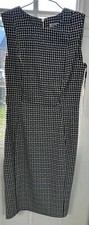 Calvin Klein Womens B/W Work Midi Patterned Sheath Dress 4 New With Tags