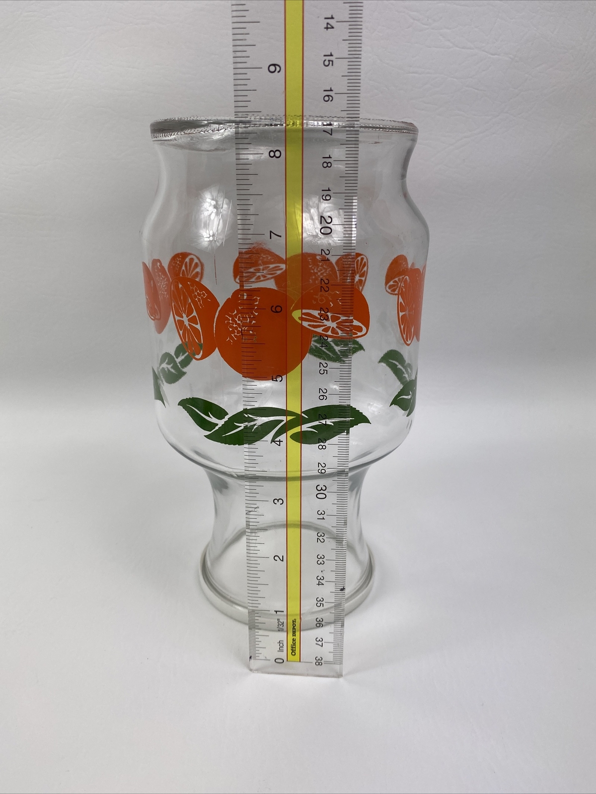 VINTAGE ANCHOR HOCKING ORANGE JUICE CARAFE / PITCHER With Lid