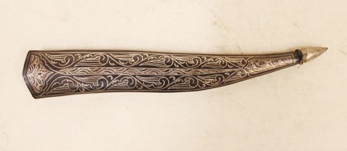 Vintage Dagger Knife Hand Koftgiri Work Silver Damascus Blade Steel - Picture 5 of 14
