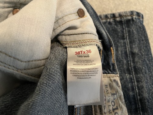 Polo Ralph Lauren Hampton Straight Denim Jeans Mens 38x36 - Picture 7 of 10