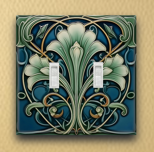Art Nouveau Vine-stained glass design Light Switch Plate outlet cover home decor - Picture 13 of 41