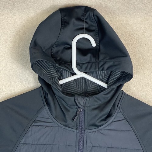 Under Armour Jacket Mens Extra Small Black Quilted Full Zip Storm Hooded Adult - Picture 2 of 14