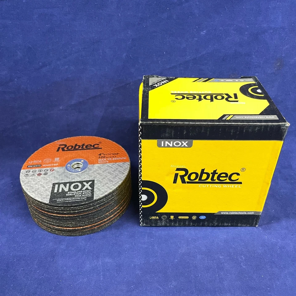 Set of 50: Robtec White Aluminum Oxide Steel Cut Off Wheels 4" X 1/32" X 3/8" - Image 2 of 4