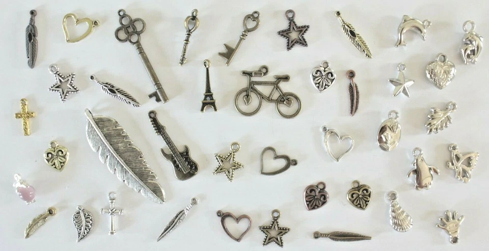 10-100pcs Mixed Bulk Metal Charms Beads Jewelry Findings Craft Scrapbooking Art - image 2 of 4