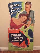 Original ** 1951 THREE STEPS NORTH Movie Standee LLOYD BRIDGES ALDO FABRIZI
