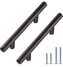 30 Bronzehomm Euro Bar Cabinet Handle 1/2 in D, 5.38-in L, 3" Rubbed Bronze (ch)