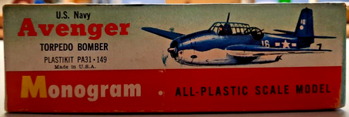 TBF AVENGER Plastic Model Airplane Kit U.S. NAVY Torpedo Bomber WW2 Monogram - Picture 16 of 19
