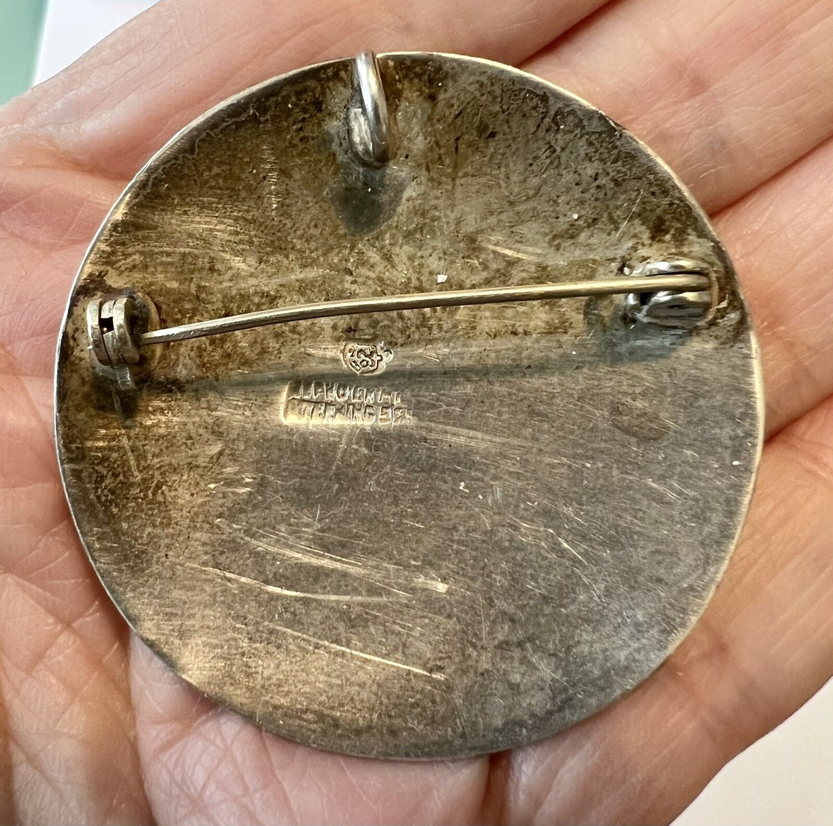 アクセサリー antique vintage old silver mexico indian Vintage Taxco Sterling Silver 925 Pin / Pendant Combination