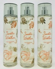 3 BATH  BODY WORKS SWEATER WEATHER FINE FRAGRANCE MIST PERFUME SPLASH 8OZ