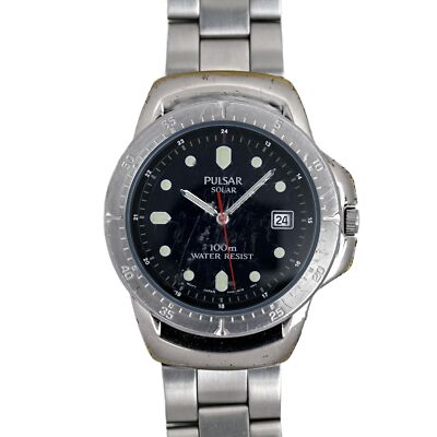 Pulsar Seiko Vintage Men's 1990's Solar Watch Black Dial