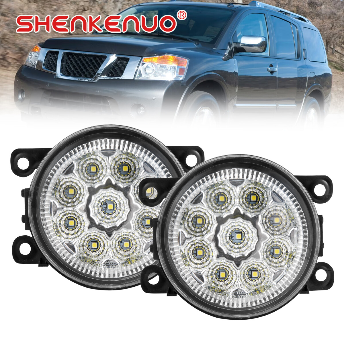 2008-2015 Nissan Armada Front Bumper Fog Light Clear Lens Pair 2PCS