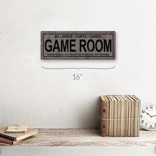 Game Room Metal Sign; Wall Decor for Mancave, Den, or Gameroom - Bild 4 von 9
