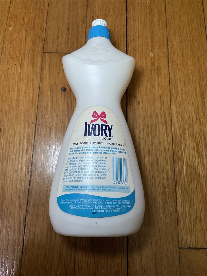 Vintage Ivory Liquid Dishwashing Soap Detergent Bottle 22 oz., Prop, 7/8 full. eBay