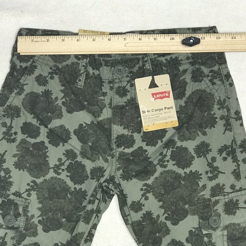 Levis Pants Kids 12 Regular 26X26 Green Flora 511 Slim Cargo Tapered Leg NWT - Picture 10 of 10