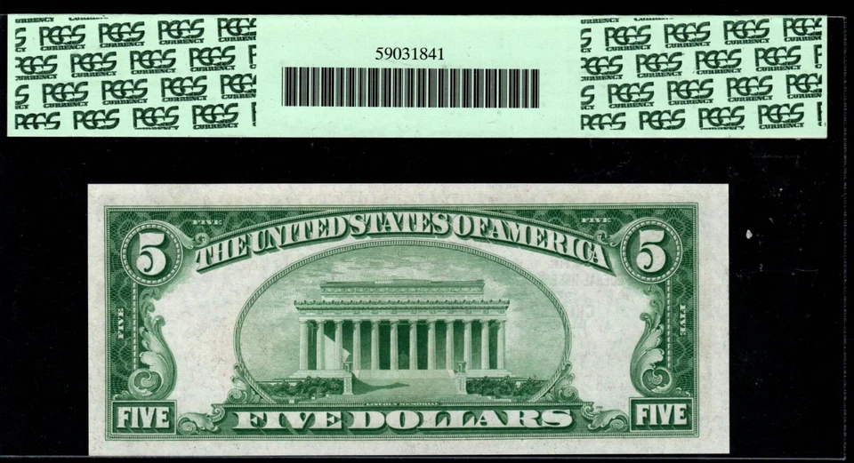 1929 $5 Federal Reserve Bank Note Chicago  FR.1850-G PCGS 64 PPQ G04482198A - Image 3 of 4